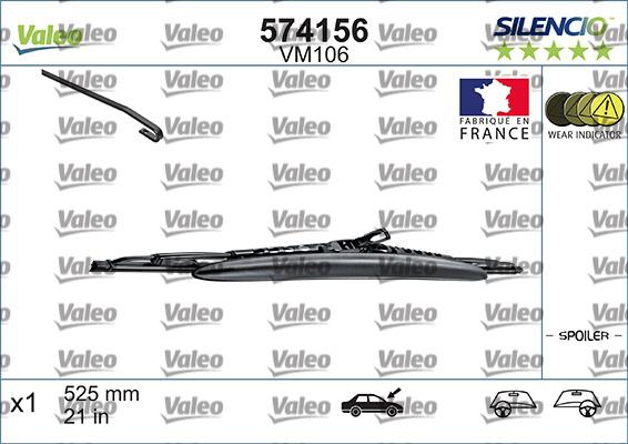 Valeo 574156 - Lamela stergator parts5.com