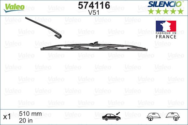 Valeo 574116 - Törlőlapát parts5.com