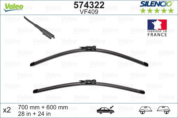 Valeo 574322 - Wiper Blade parts5.com