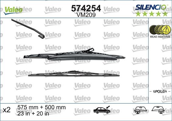 Valeo 574254 - Щетка стеклоочистителя parts5.com