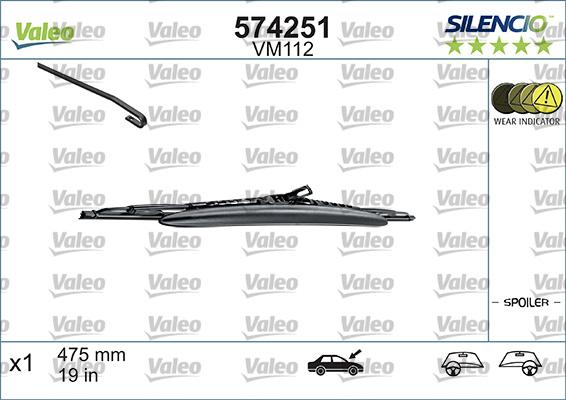 Valeo 574251 - Μάκτρο καθαριστήρα parts5.com