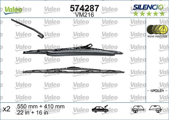 Valeo 574287 - Щетка стеклоочистителя parts5.com