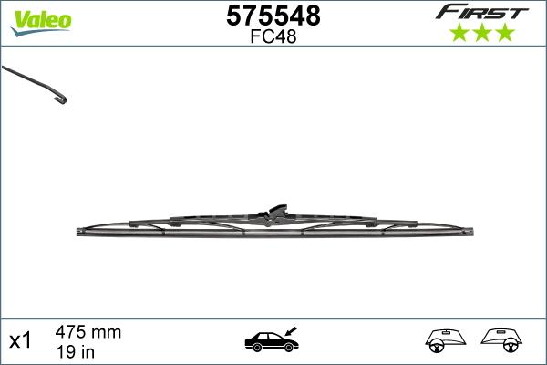 Valeo 575548 - Balai d'essuie-glace parts5.com