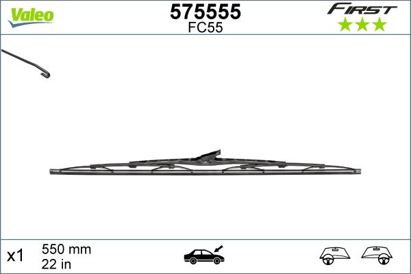 Valeo 575555 - Щетка стеклоочистителя parts5.com