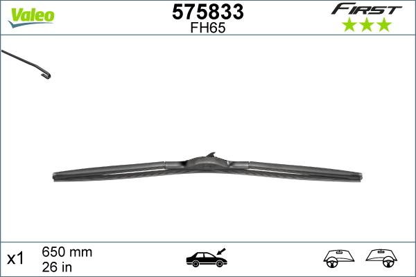 Valeo 575833 - Pyyhkijänsulka parts5.com