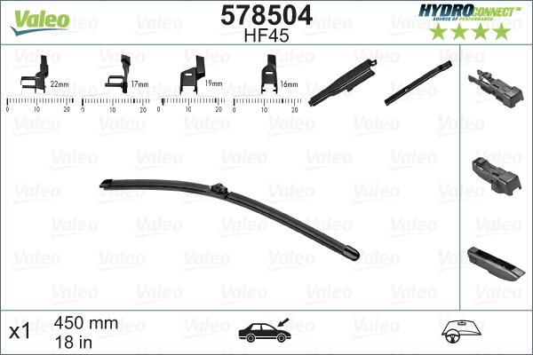 Valeo 578504 - Limpiaparabrisas parts5.com