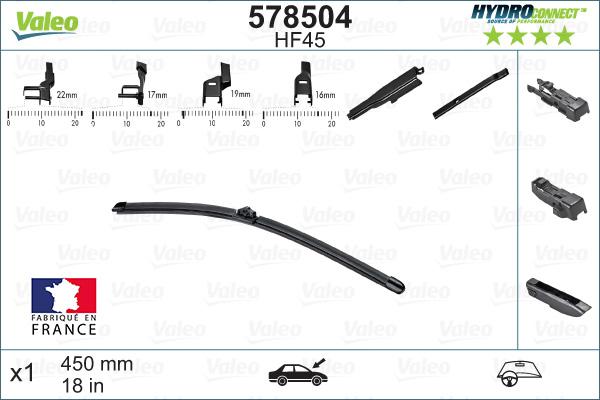 Valeo 578504 - Wischblatt parts5.com