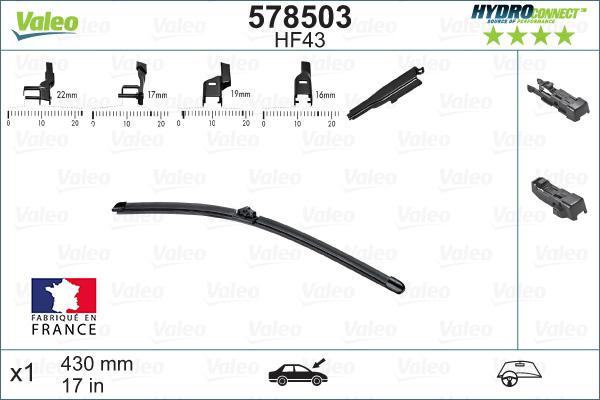 Valeo 578503 - Limpiaparabrisas parts5.com