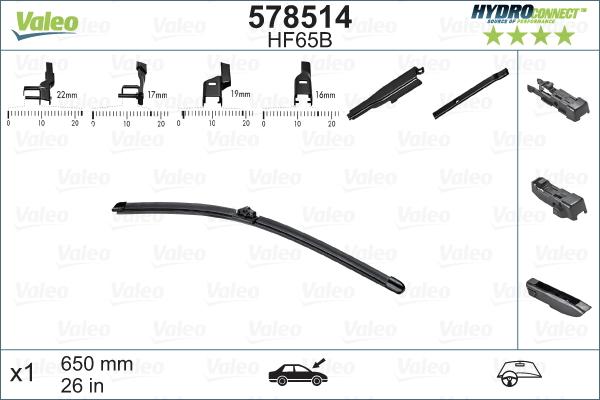 Valeo 578514 - Перо на чистачка parts5.com