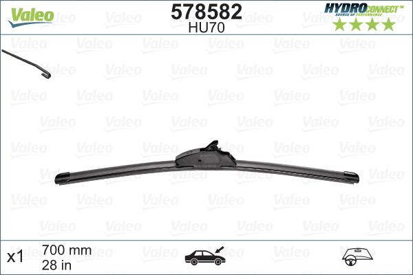 Valeo 578582 - Μάκτρο καθαριστήρα parts5.com