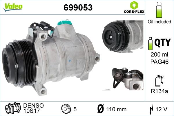 Valeo 699053 - Kompresor, klima-uređaj parts5.com