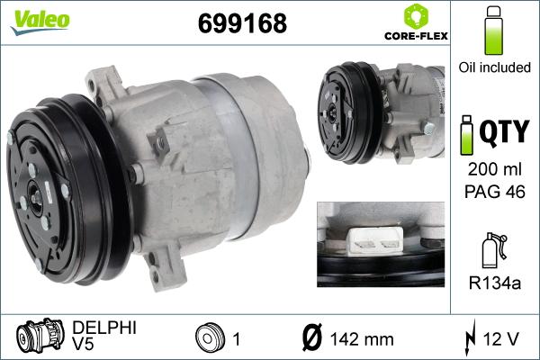 Valeo 699168 - Kompresor, klimatyzacja parts5.com