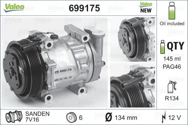 Valeo 699175 - Compresseur, climatisation parts5.com