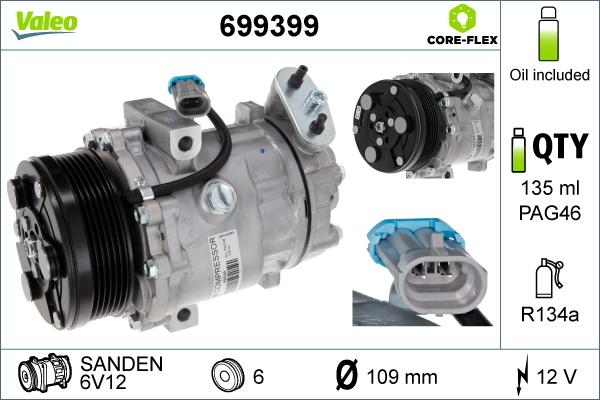 Valeo 699399 - Kompresor, klima-uređaj parts5.com