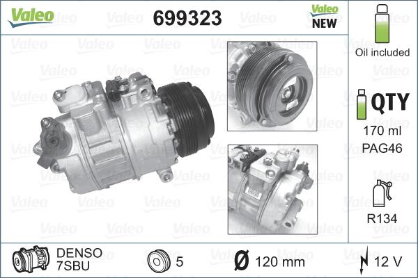 Valeo 699323 - Kompressor,kliimaseade parts5.com