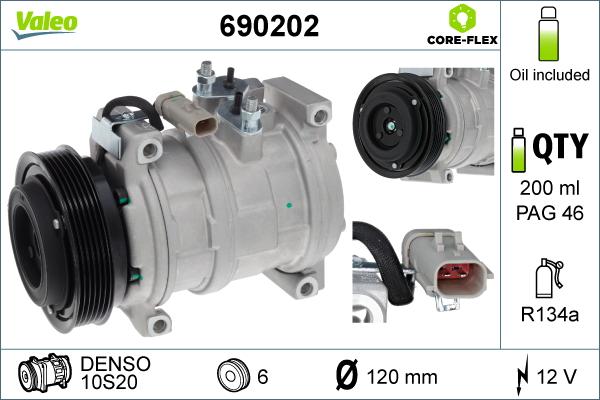 Valeo 690202 - Kompresor, klima-uređaj parts5.com