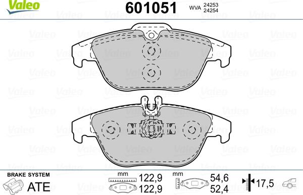 Valeo 601051 - Brake Pad Set, disc brake parts5.com