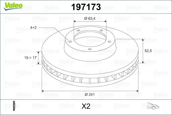 Valeo 197173 - Disc frana parts5.com