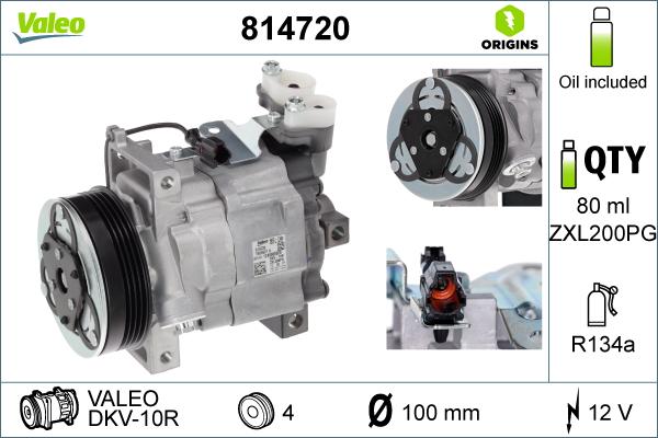 Valeo 814720 - Compresor, aire acondicionado parts5.com