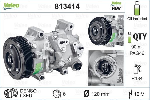 Valeo 813414 - Συμπιεστής, συστ. κλιματισμού parts5.com