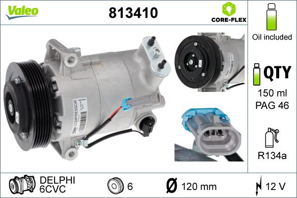 Valeo 813410 - Compressor, air conditioning parts5.com