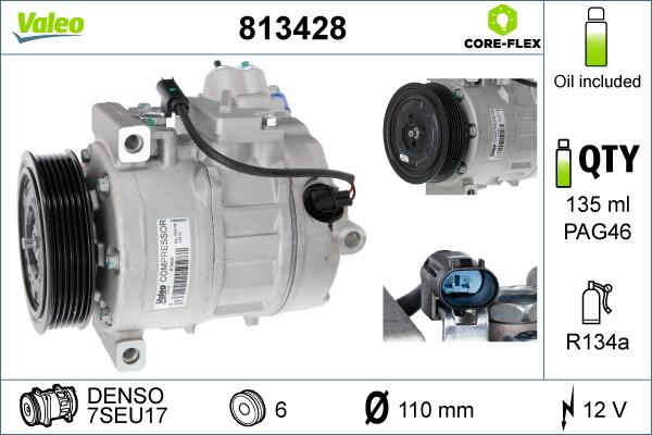 Valeo 813428 - Compressor, air conditioning parts5.com