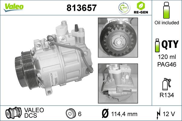 Valeo 813657 - Kompresör, klima sistemi parts5.com