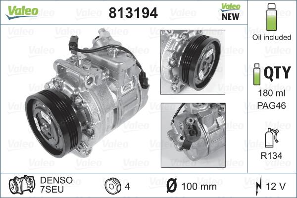 Valeo 813194 - Kompresör, klima sistemi parts5.com