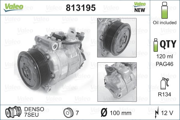 Valeo 813195 - Kompresör, klima sistemi parts5.com