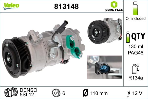 Valeo 813148 - Compresor, aire acondicionado parts5.com