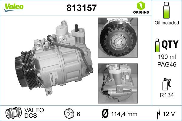 Valeo 813157 - Kompressor, Klimaanlage parts5.com