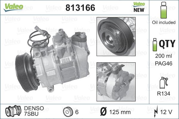 Valeo 813166 - Συμπιεστής, συστ. κλιματισμού parts5.com