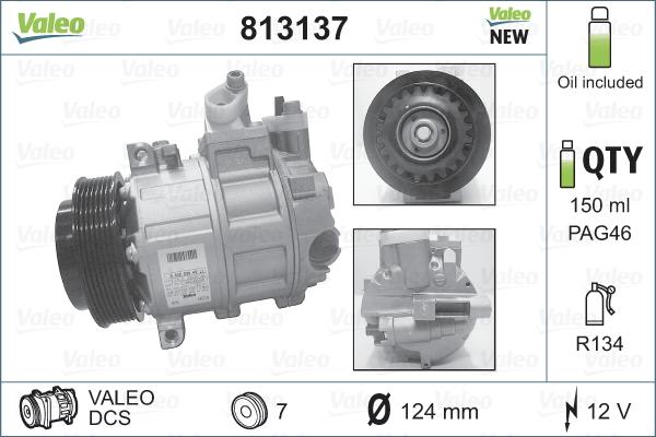 Valeo 813137 - Kompressor, Klimaanlage parts5.com