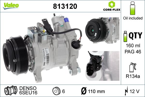 Valeo 813120 - Compresor, aire acondicionado parts5.com