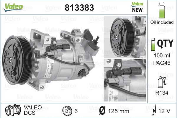 Valeo 813383 - Компресор, климатизация parts5.com