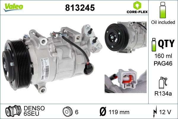 Valeo 813245 - Kompresor, klimatyzacja parts5.com