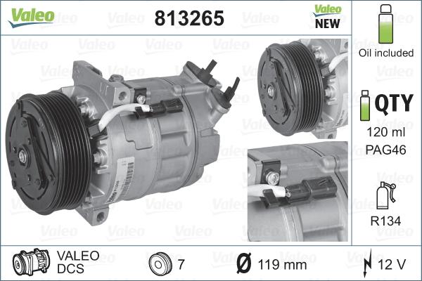 Valeo 813265 - Kompresor, klima-uređaj parts5.com