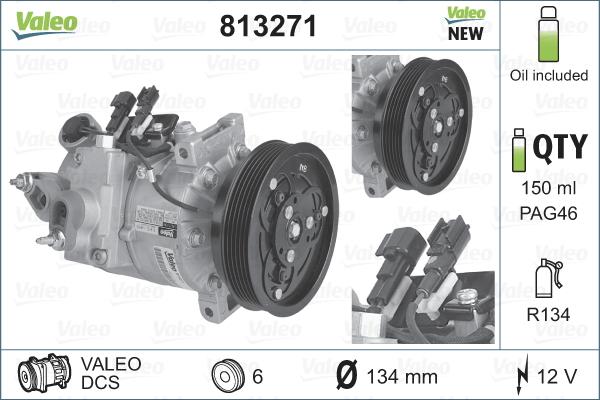 Valeo 813271 - Kompresor, klima-uređaj parts5.com