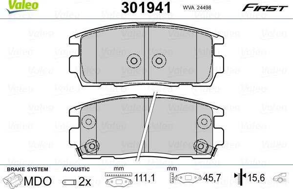 Valeo 301941 - Set placute frana,frana disc parts5.com