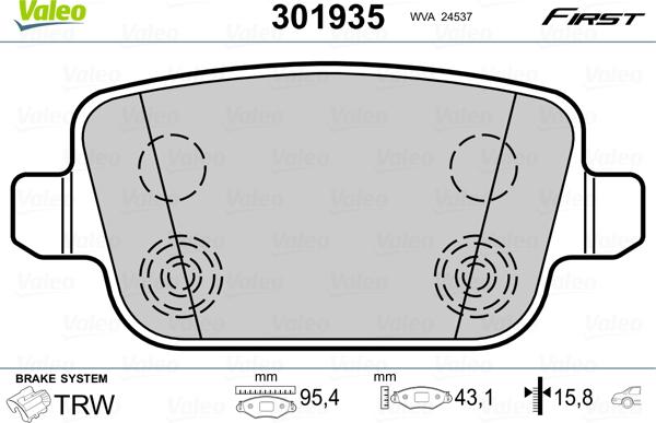 Valeo 301935 - Set placute frana,frana disc parts5.com