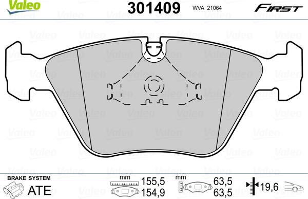 Valeo 301409 - Set placute frana,frana disc parts5.com