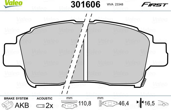 Valeo 301606 - Set placute frana,frana disc parts5.com