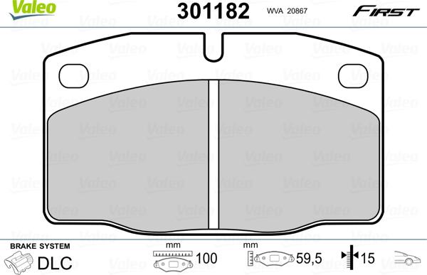 Valeo 301182 - Set placute frana,frana disc parts5.com