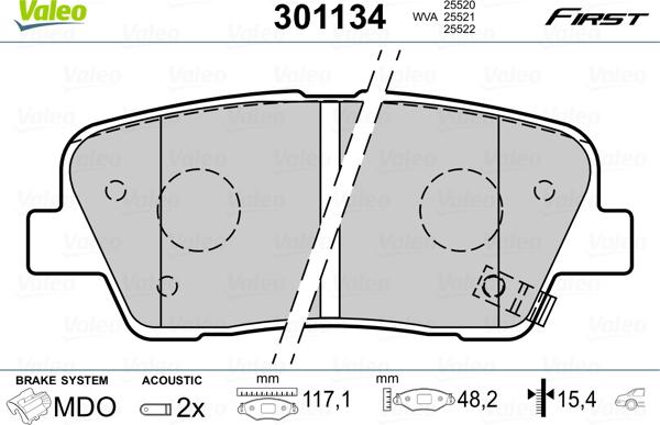 Valeo 301134 - Set placute frana,frana disc parts5.com