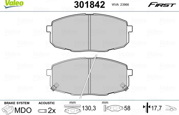 Valeo 301842 - Set placute frana,frana disc parts5.com