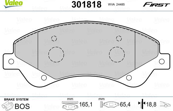 Valeo 301818 - Set placute frana,frana disc parts5.com