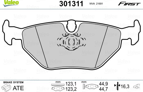 Valeo 301311 - Set placute frana,frana disc parts5.com