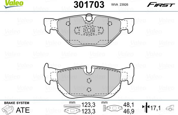 Valeo 301703 - Set placute frana,frana disc parts5.com