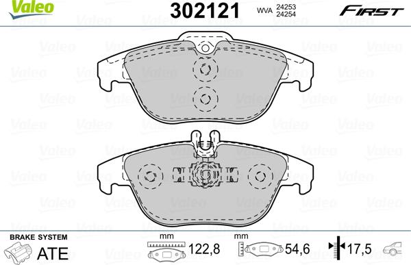 Valeo 302121 - Brake Pad Set, disc brake parts5.com