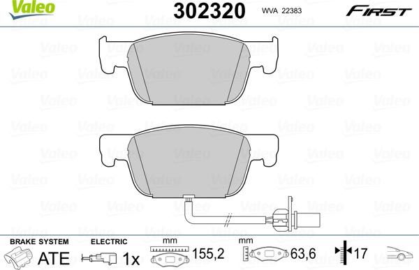 Valeo 302320 - Set placute frana,frana disc parts5.com